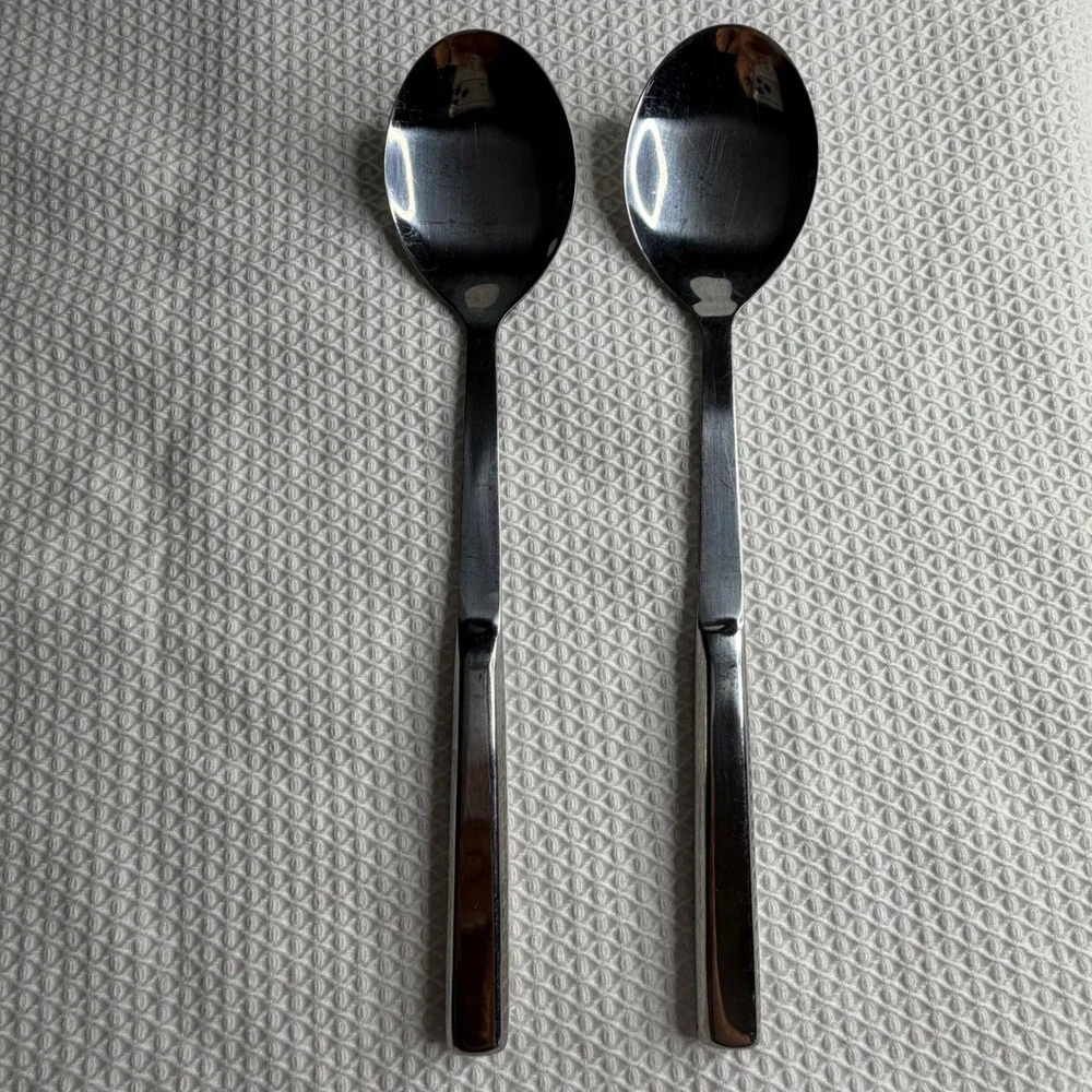 Thunder Group Inc SLBF001 Stainless Steel Buffet Serving Spoons Set of 2 Silver